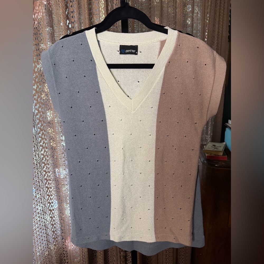 VTG Colorblock V-Neck Sweater Skirt Set